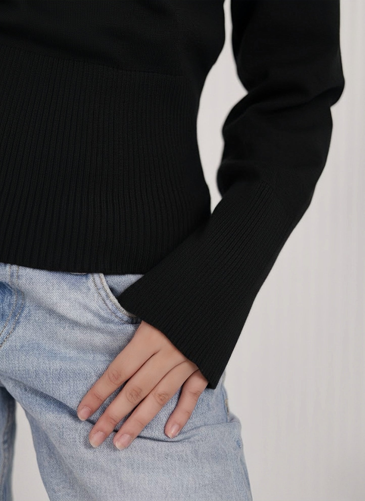 Asymmetrical Knit - Black