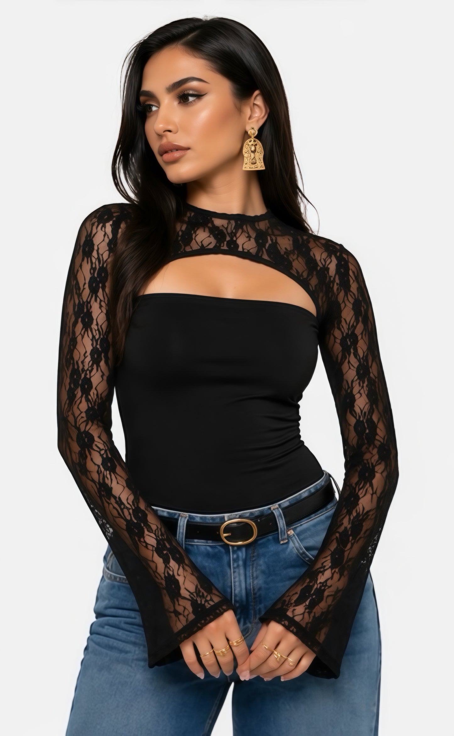Allure Lace Top – Black