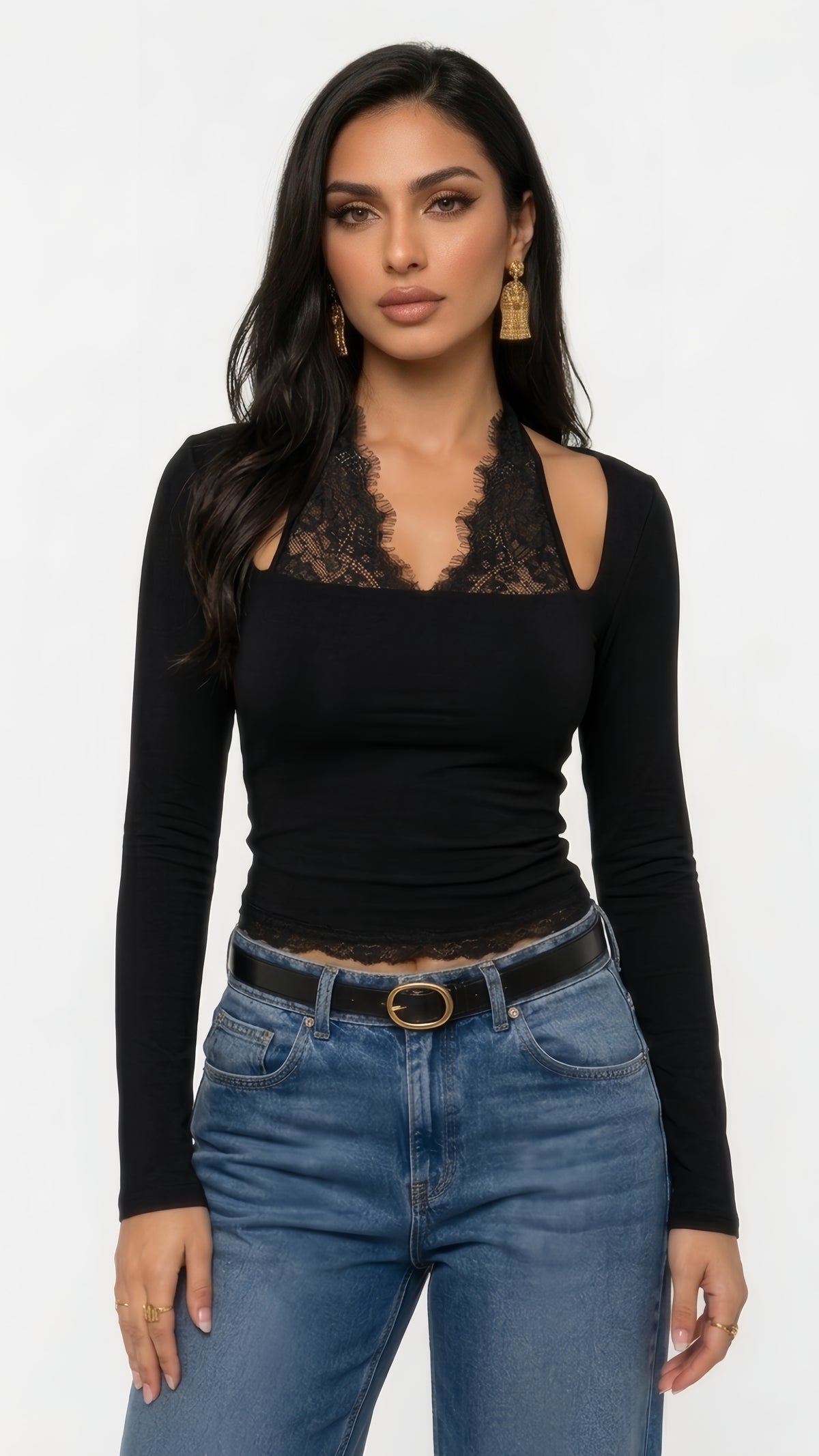 Noire Lace Top - Black