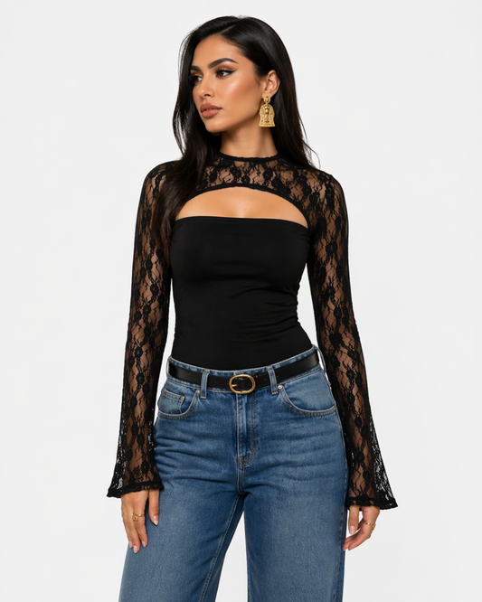 Allure Lace Top – Black